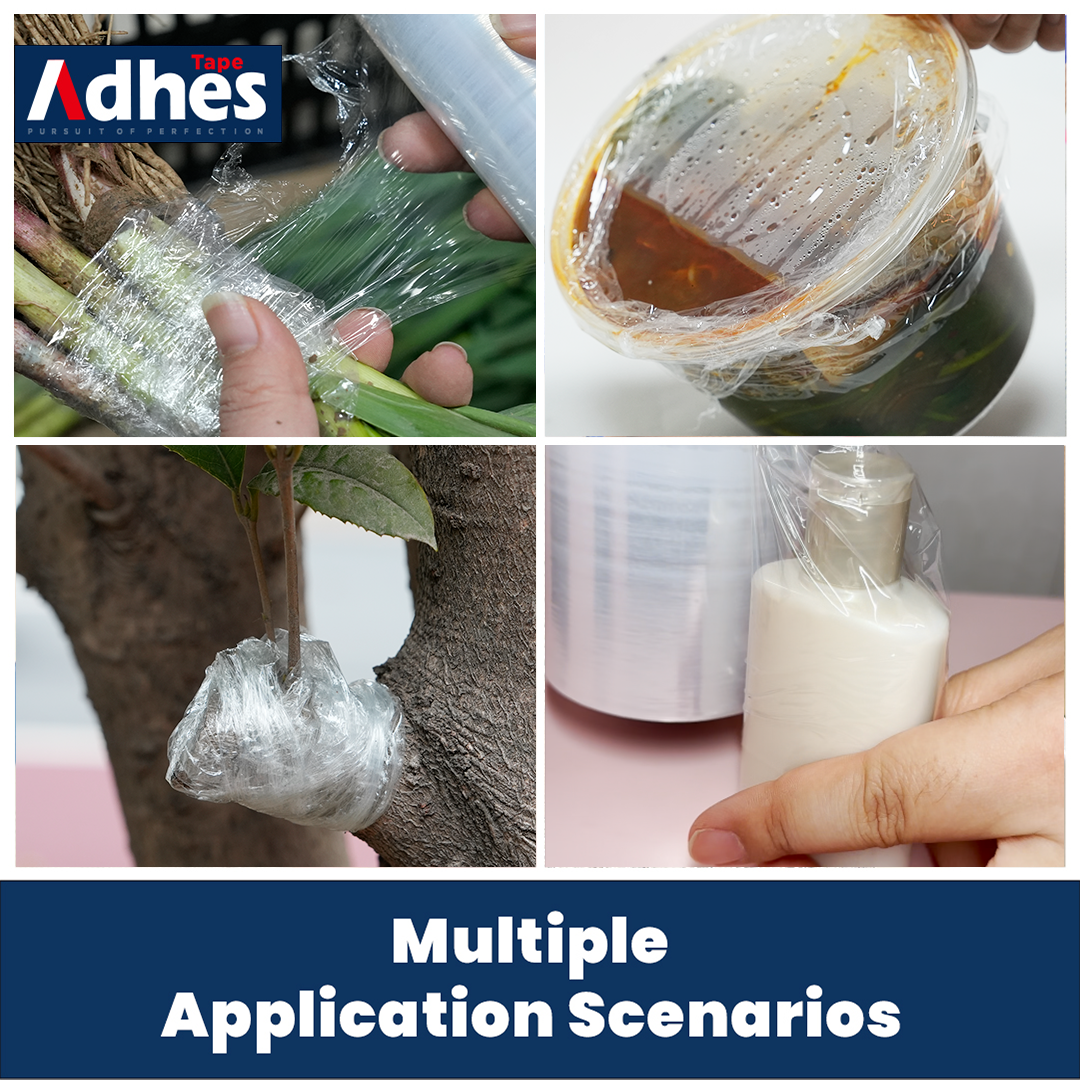 ADHES 4'' x 492 ft Stretch Wrap Stretch Film Roll with Handles for Pallet Wrapping Shipping Moving