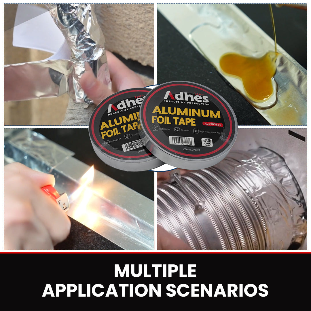 ADHES Premium Aluminum Foil Tape Heat Proof Tape Withstand from 80°C to 100°C