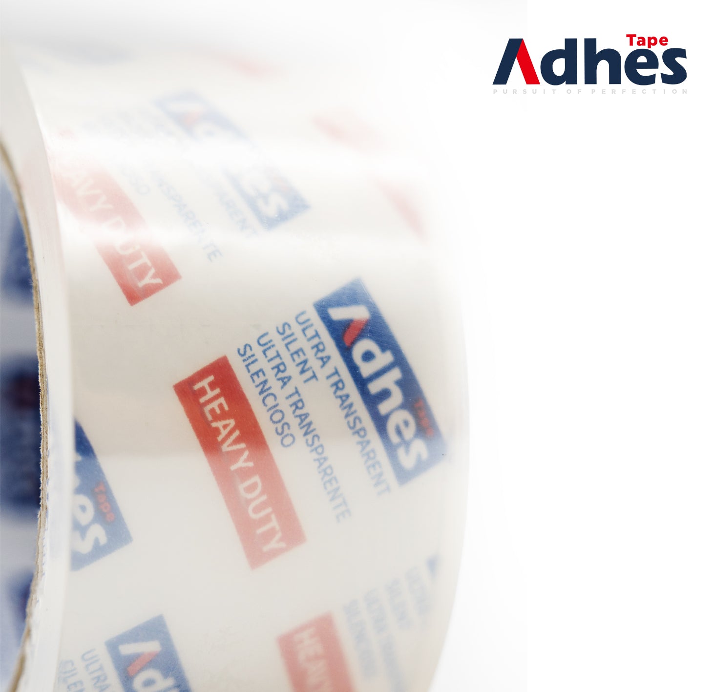 ADHES No Noise Clear Packing Tape with Dispenser 1.88 Inch x 22 Yards