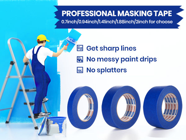 ADHES Blue Painters Tape Blue Tape, Masking Tape Paint Tape for Walls, UV Anti,14 Days Clean Remove