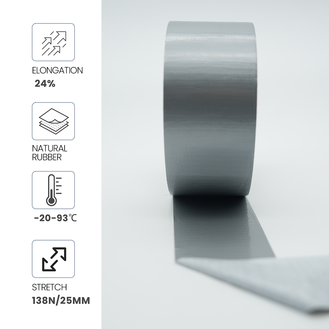 ADHES Duct Tape Sliver 1.88 Inch x 30 Yards Close Shot with Features