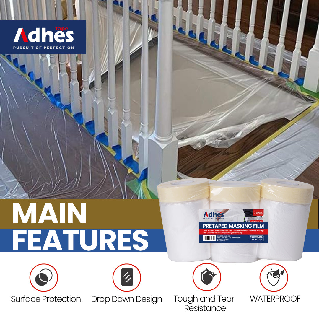 ADHES Pre-Taped Masking Film Features