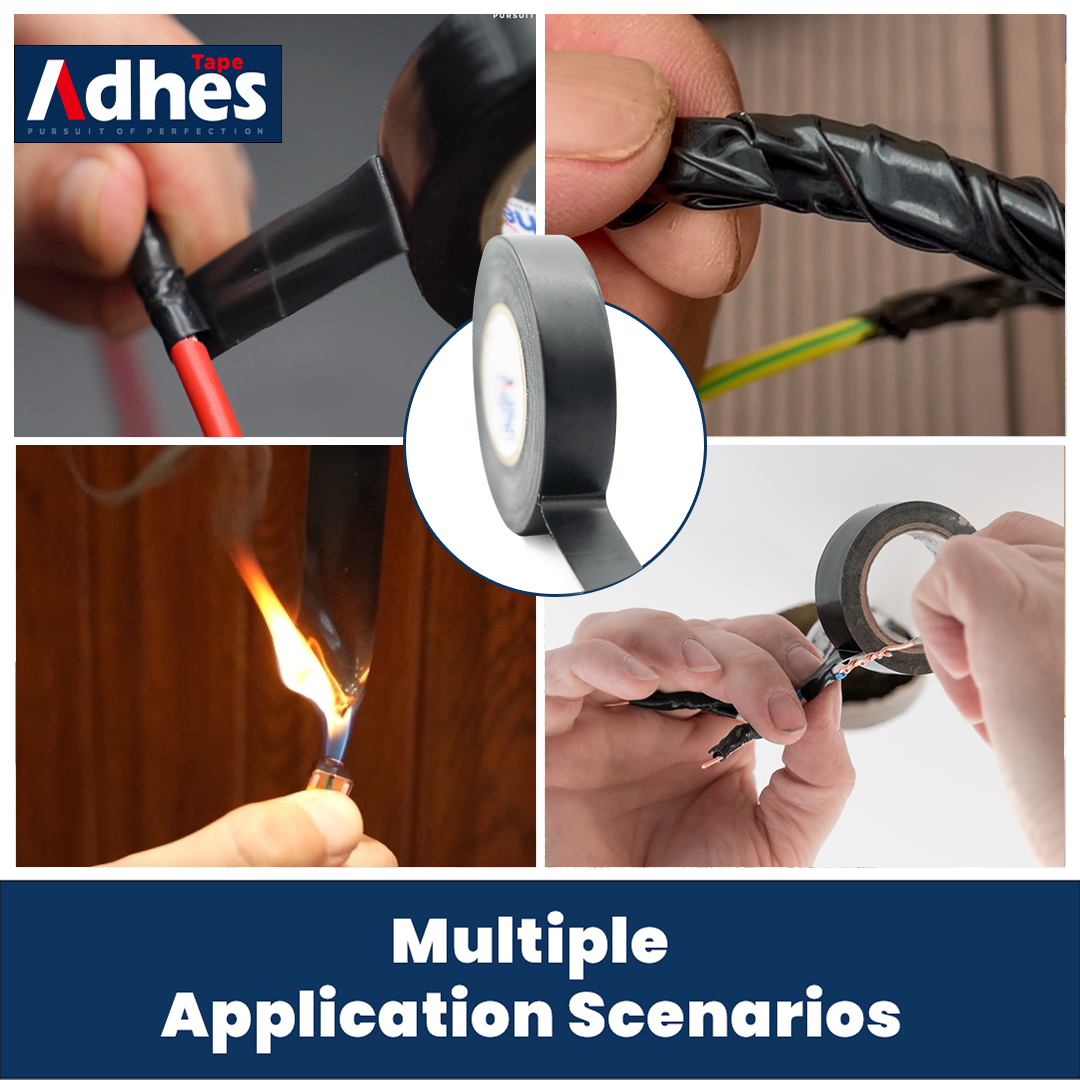 ADHES Professional Electrical Tape Black 0.75 inch x 65.6 feet Applications