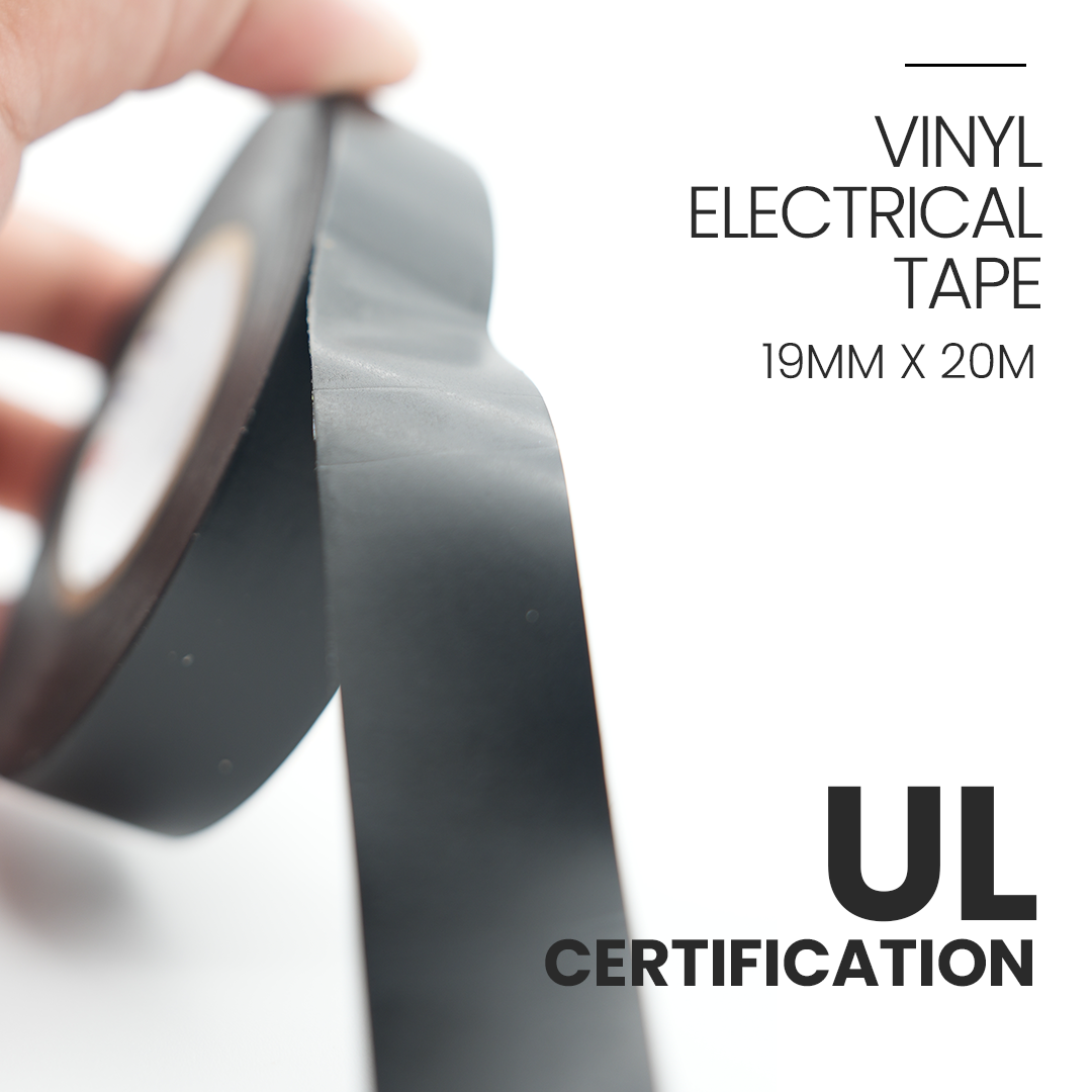 ADHES Professional Electrical Tape Black 0.75 inch x 65.6 feet Close Shot