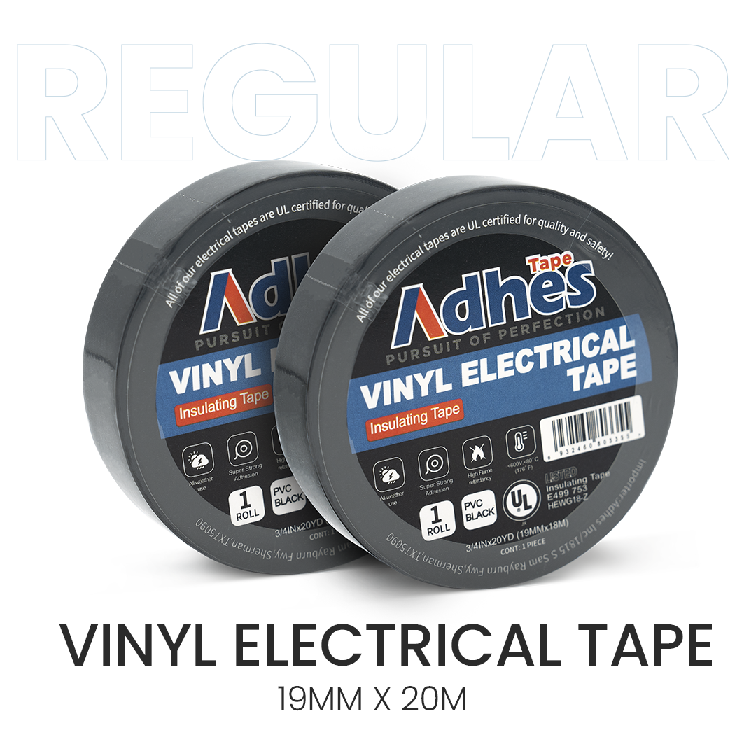 ADHES Professional Electrical Tape Black 0.75 inch x 65.6 feet Close Shot 2