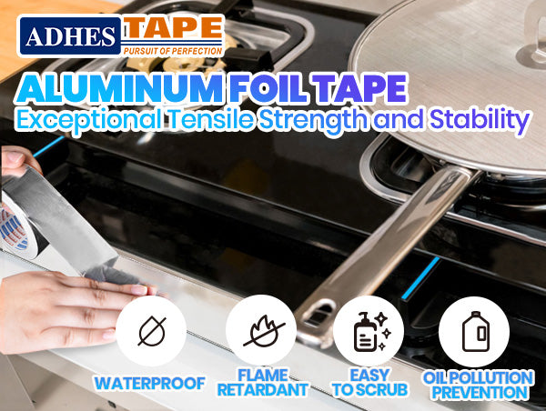 ADHES Fiberglass Aluminum Foil Tape, Fireproof Heat Resistant Tape for Exhaust Pipe Repair, Muffler, Automotive & HVAC Duct Sealing