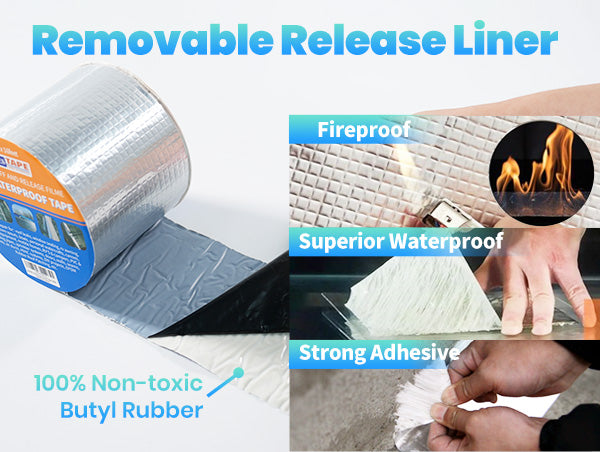 ADHES Upgrade Butyl Tape Waterproof Tape, 1.2mm Thick, 8 inch x 16 feet, Aluminum Foil Tape Butyl Sealant Tape for RV Repair, Window, Boat and Pipe Sealing, Glass & EDPM Rubber Roof Patching, Silver