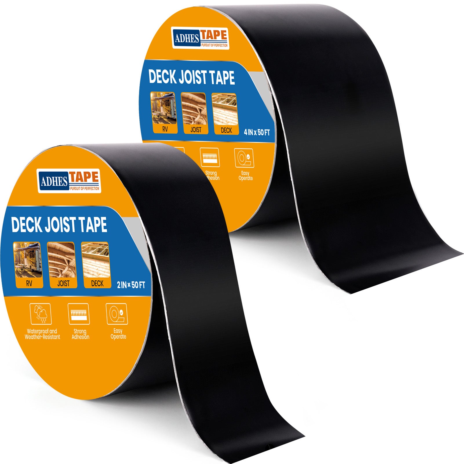 ADHES Deck Joist Tape, Weather Resistance & Waterproof Butyl Joist Tape for Decking, Deck Flashing Tape, Ideal for Wood Decks Beams Roof, Outdoor Construction Use