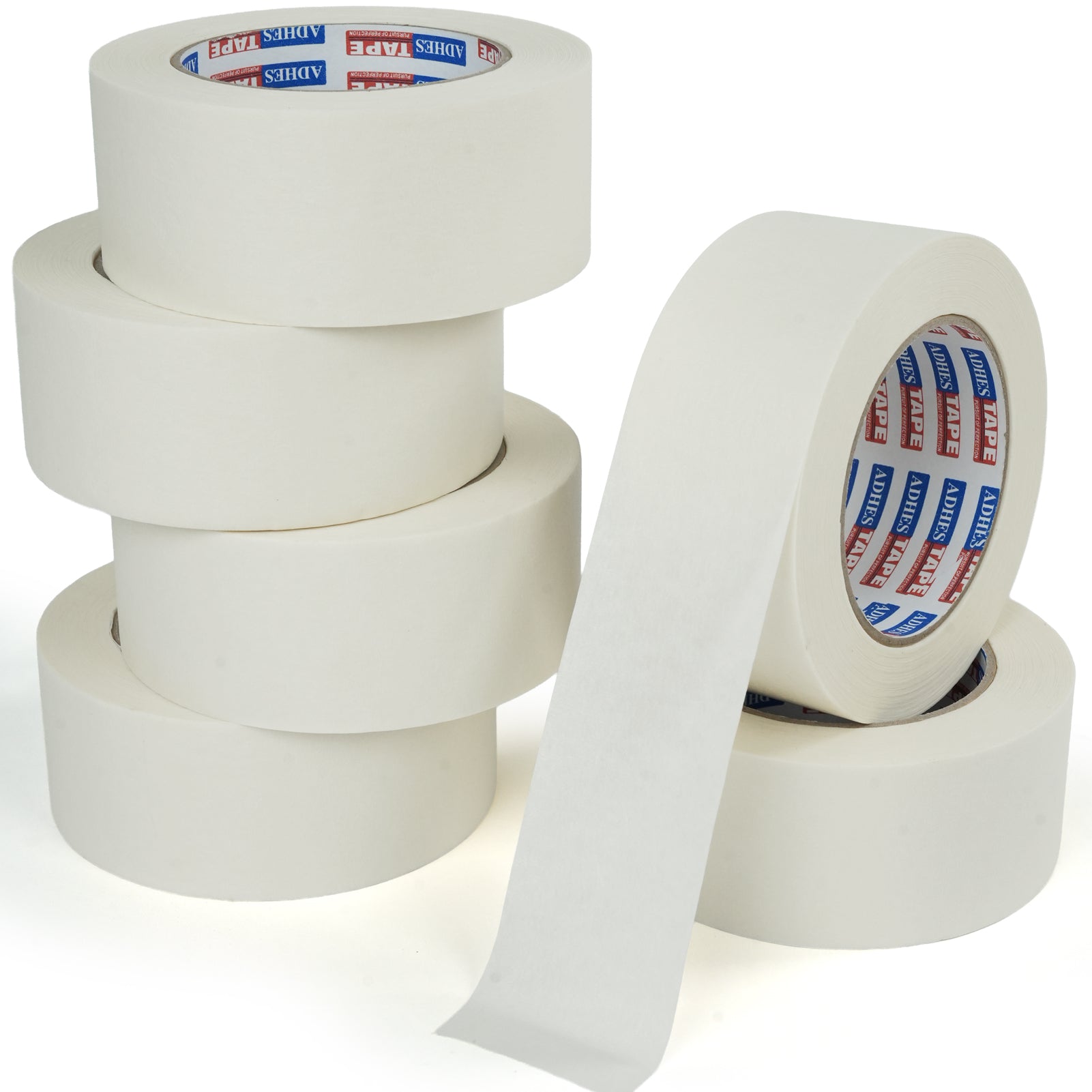 ADHES White Kraft Paper Tape, 2 Inch x 55 Yards Writable & Uncoated Heavy Duty Paper Tape, Eco-Friendly Biodegradable Packing Tape for Sealing, Packaging, Moving & Masking