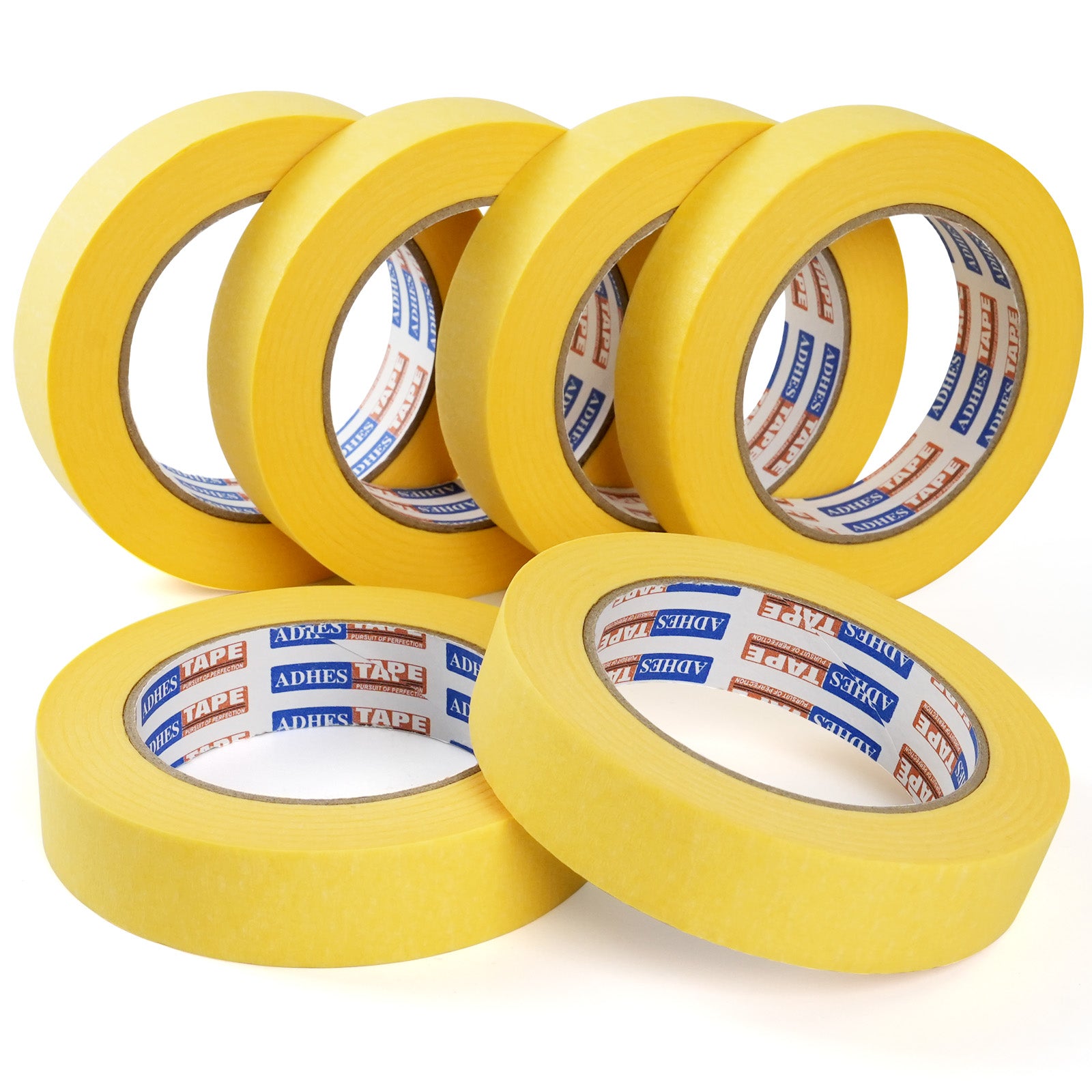 ADHES Yellow Painters Tape Yellow Masking Tape, No Residue Wall Safe Tape for Home Wall Painting, Building, School Stationery, Labeling, 14 Days Clean Remove