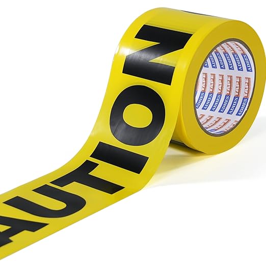 ADHES Warning Tape Film Caution Tape Roll Yellow and Black