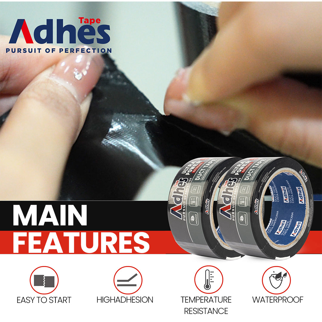 ADHES Duct Tape Black 1.88 Inch x 35 Yards Features