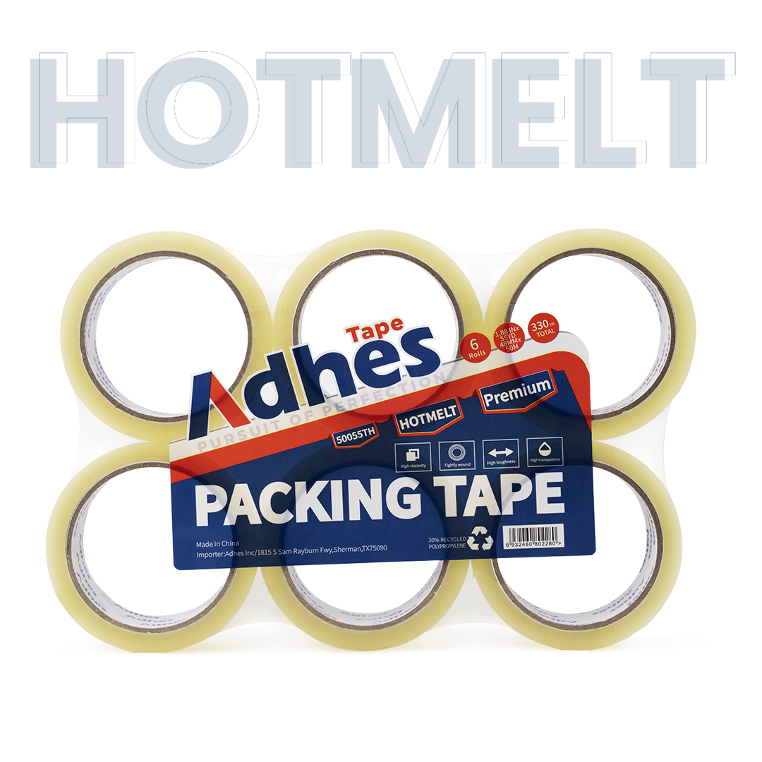 ADHES High Viscosity Clear Tape 6Rolls