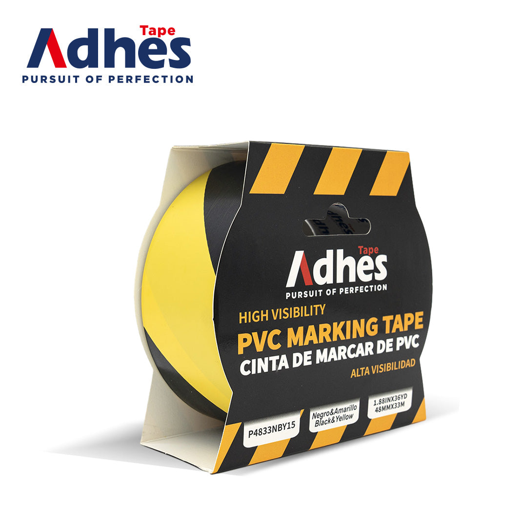 Black and Yellow Safety Tape 2'' x 108 Feet | ADHES Tape